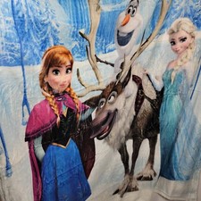 Frozen 2 Movie DISNEY FROZEN ON ICE ANNA ELSA Fleece Blanket 60 X 50 Blue