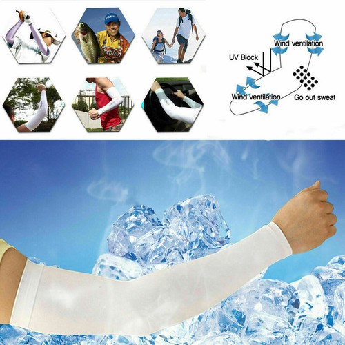 1/2/3Pairs Cooling Arm Sleeves Cover UV Sun Protection Sports Outdoor Men Women - Picture 3 of 17
