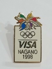 VINTAGE 1998 VISA NAGANO JAPAN OLYMPIC COLLECTIBLE PIN LAPEL PIN PINBACK