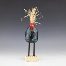 NATIVE AMERICAN NAVAJO FOLK ART CHICKEN BY EDITH & GUY JOHN  
