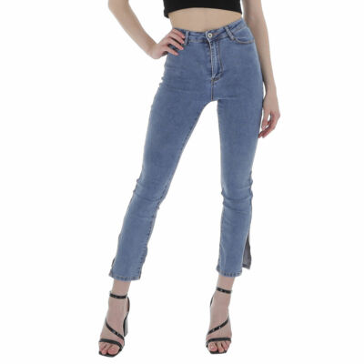 Damen Stretch Used-look Knöpfe Reissverschluss Jeans 3597 Ital-design