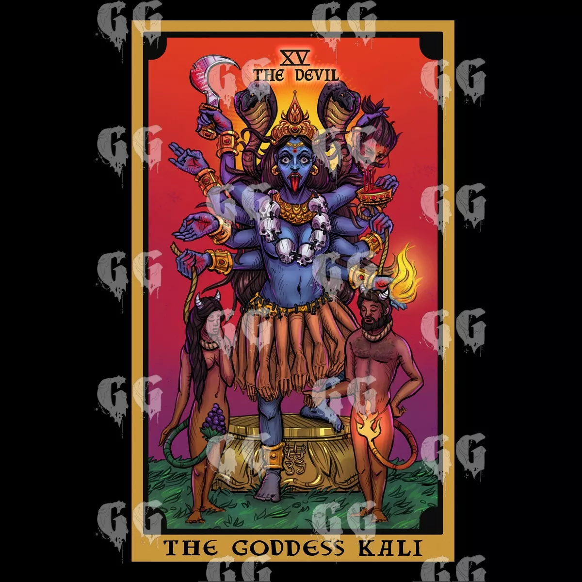 The Goddess Kali The Devil Tarot Card Shirt Indian Hindu Wiccan Witch Clothing