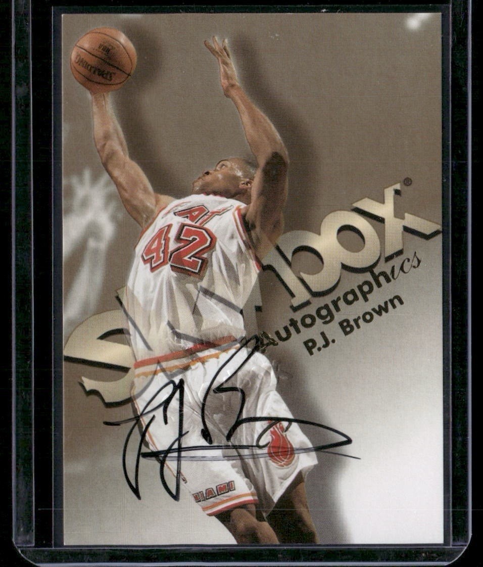 1998-99 Skybox Premium - Autographics P.J. Brown (AU) Signed Card