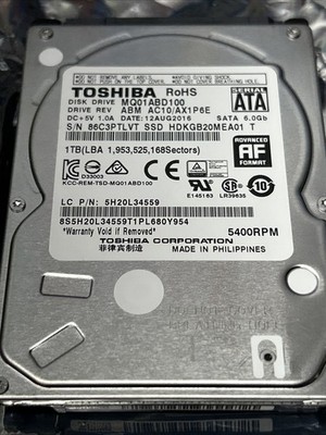 TOSHIBA MQ01ABD100 5400RPM SATA 6.0GB Internal Notebook Hard Drive