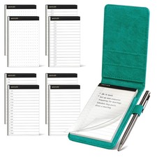 10 Pieces Small Notepad Holder Set Pocket Notebook Green