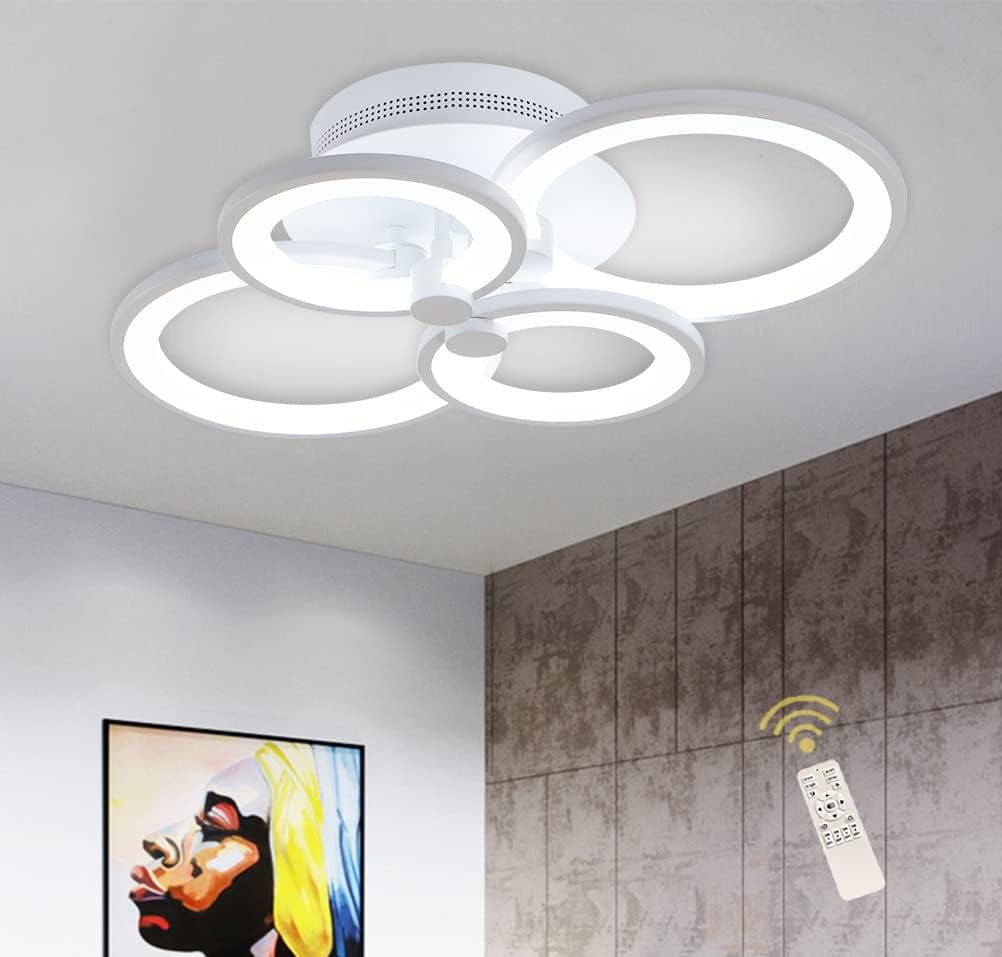 Plafoniera LED 30W Dimmerabile: Efficienza Moderna in Metallo Bianco