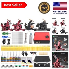 Complete Solong Tattoo Kit for Artists: 4 Machines, Inks Accessories - TK466