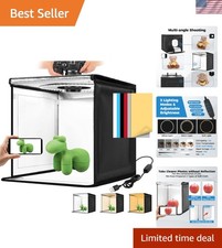 12" Dimmable Photo Light Box with 120 LEDs  6 Color Backdrops for Perfect Shots