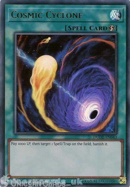 DUDE-EN043 Cosmic Cyclone Ultra Rare 1st Edition Mint YuGiOh Card
