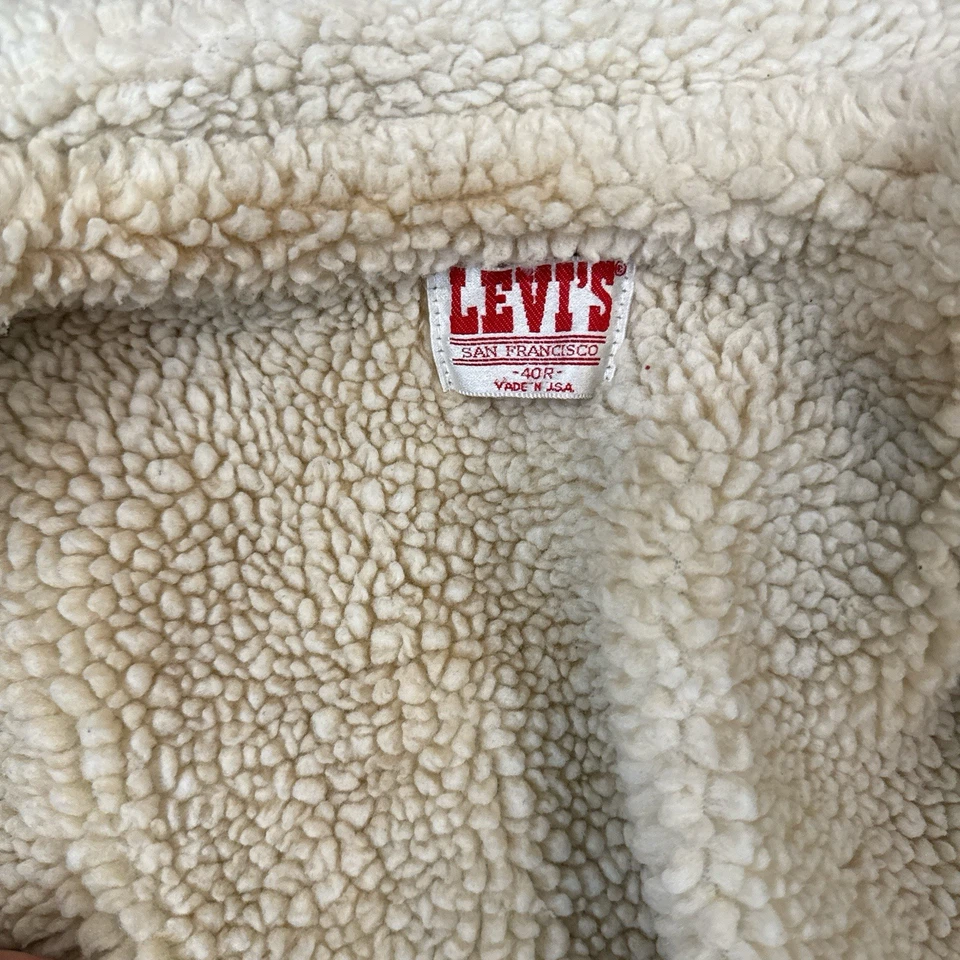 Chaqueta de piel vaquera forrada Levi's Sherpa vintage años 80 para hombre Foto 4 de 4
