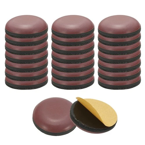 Stick Furniture Sliders 24 Pcs 22mm Round Reusable Glides for Floors – Brown