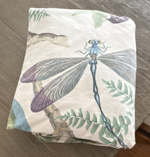 Queen duvet cover Pottery Barn Print Birds Dragonfly Pattern w/2 standard shams