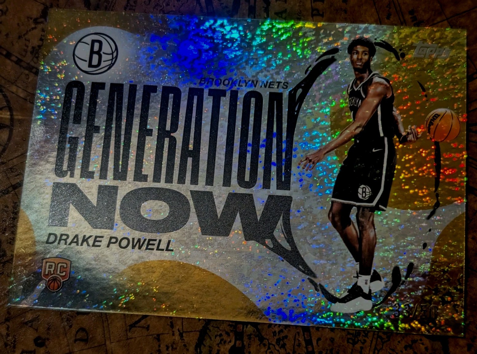 SSP Drake Powell RC 🔥 2025-26 Topps Generation Now #GN-22 GOLD HOLO ROOKIE /50