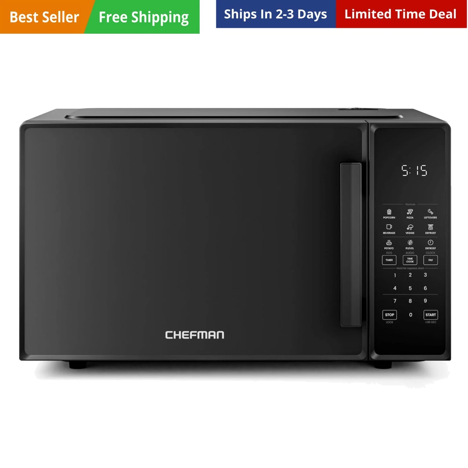 Countertop Microwave Oven 1.1 Cu. Ft., 1000 Watts with 10 Power Levels, 6 Coo...