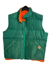 Vintage Academy Broadway Retro Style Reversible Men's Goose Down Vest Size Large