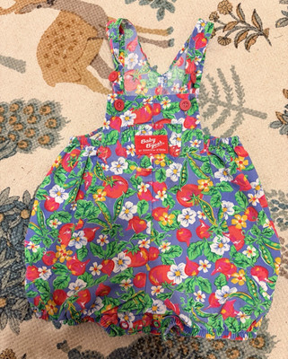 OshKosh B'gosh Floral Fruit Romper 6-9 Months Cotton Woven Sleeveless vintage