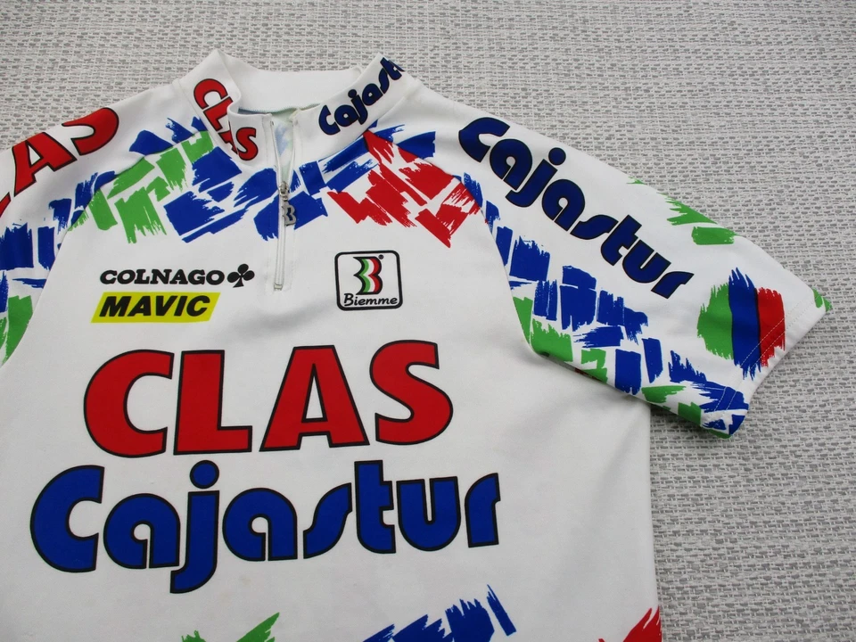 Camiseta deportiva de colección CLAS-Cajastur equipo de ciclismo 1990/93 talla 2XL Italia manga corta Foto 2 de 4