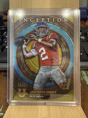 2022-23 Bowman University Inception Gold Foil 07/50 Jaxson Dart #89