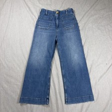 Maeve Anthropologie The Colette Cropped Wide Leg Denim Jeans Womens Sz 28