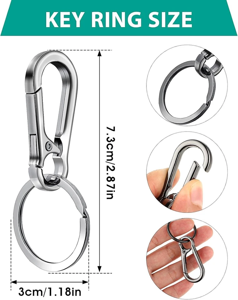 4 Pièces Mousqueton Porte-clés Petit Mousqueton Clip Mini Clé Mousqueton Chaîne  - Photo 2/4