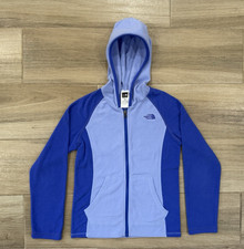 The North Face Girls Fleece Hoodie MEDIUM 10-12 Blue Periwinkle Full Zip Outdoor