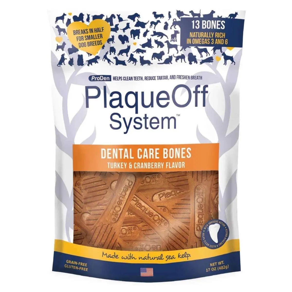 Dental PlaqueOff Bones Turkey and Cranberry for Dogs Remove Plaque Tartar Breath - Image 3