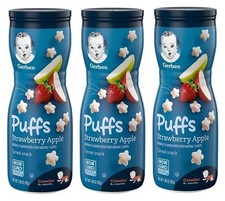 Gerber Puffs Strawberry Apple Cereal Snack 3 Pack