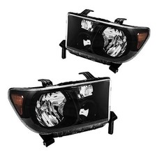 Headlight Assembly Headlights Replacement Compatible with Sequoia 2008 Black