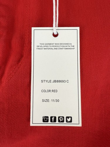Judy Blue Jeans Red Denim 90s Straight High Waist JB88693 Stretch Sz 11/30 NWT - Picture 7 of 15