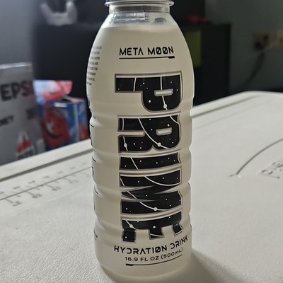Prime Meta Moon Hydration Drink Bottle White Black KSI Autograph Energy Drinks