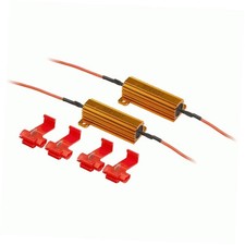 2-Pack 50W 6ohm Loads - Prevent or Fix LED Bulb Fast Hyper Flash Gold Resistor