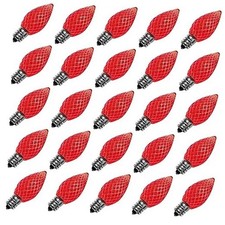 C7 Led Replacement Christmas Light Bulbs, C7 25 Count Pack of 1 Red