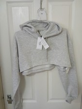 Stradivarius Croped Grey Hoodie