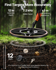 Waterproof Metal Detector, 12", IP68