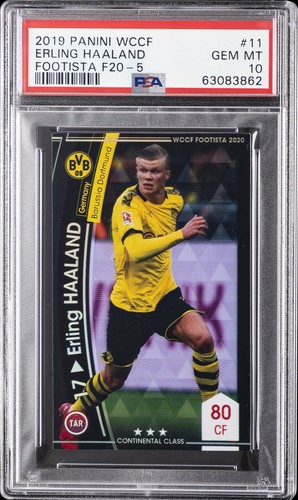 2019 PANINI WCCF FOOTISTA F20-5 #11 ERLING HAALAND ROOKIE RC PSA 10