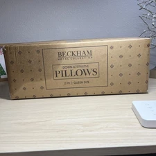 Beckham Hotel Collection Down Alternative Bed Pillows 2 Pack Queen Size White