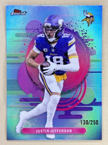 2025 Topps Finest Justin Jefferson Sky Blue refractor /250 Minn Vikings #172