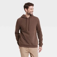 Goodfellow Co. Men's Textured Fleece Hooded Sweatshirt MEDIUM Brown New