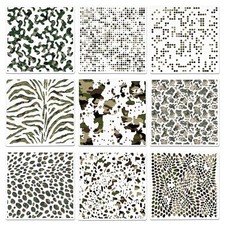 9 Pcs Camo Stencils for Spray Paint, Camouflage Paint 20cm x