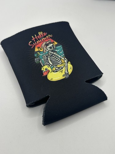 3x Skull Beer Can Cooler Sleeves Summer Vibes Skeleton Set Cloth Drink Holder - Picture 5 of 9