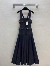 2026 spring hot sales runway show fashionable classy Denim dress SMLXL