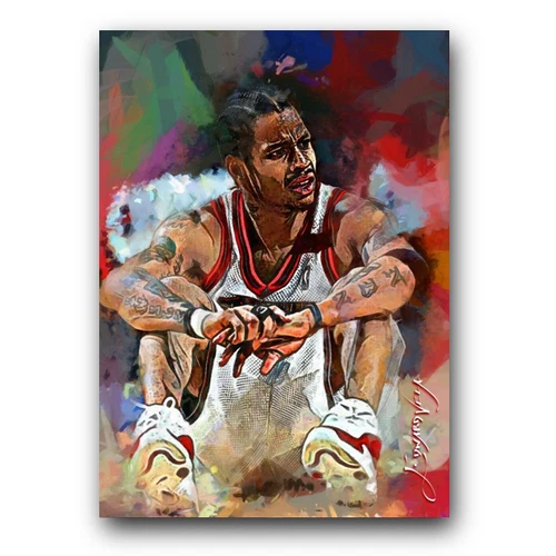 Allen Iverson #12 Art Card Limited 38/50 Edward Vela Signed (Philadelphia 76ers)