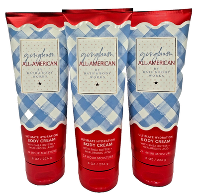 NEW Bath & Body Works Lot of 3 Tubes Gingham All American Body
