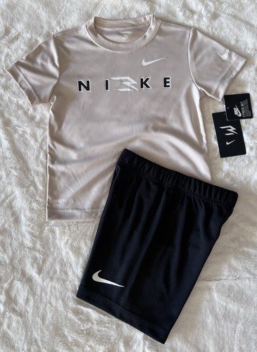 NIKE 3BRAND Little Boy's DRI-FIT Shirt and Shorts Outfit, 2-piece set - Picture 7 of 7