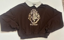 Harry Potter Hogwarts Cropped Sweatshirt Girls 12/14 Brown H M Wizarding World