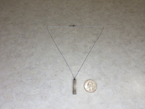 Vintage Sterling Silver 925 Mezuzah Pendant & Thin Silver Necklace Chain
