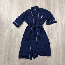 Vintage Christian Dior Monsieur Robe One Size Fits All Blue Pockets 80s Preppy