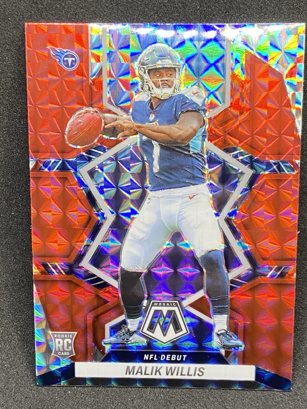MALIK WILLIS 2022 PANINI MOSAIC CHOICE NFL DEBUT RED ROOKIE RC PRIZM # 272