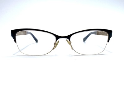 Jimmy Choo Black Gold Cat Eye Glasses Glitter Temples w Case  display picture 1