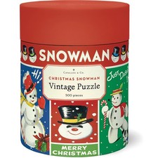 Cavallini Co. Christmas Snowman 500 Piece Vintage Style Puzzle